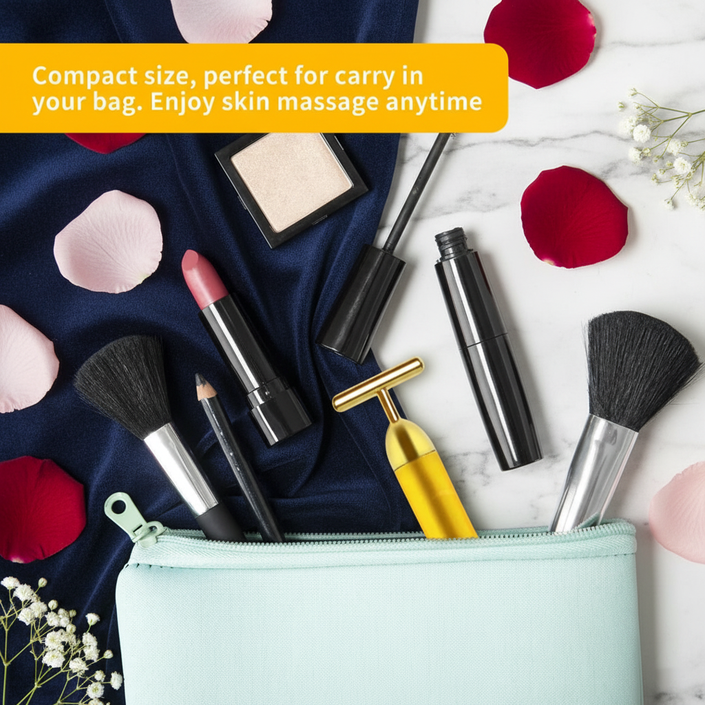 24K Gold Energy Beauty Bar Electric Facial Massage Roller